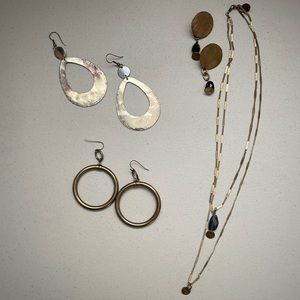Twisted Silver LOT 4 items - IOLITE necklace set, Bond earrings + more, EUC